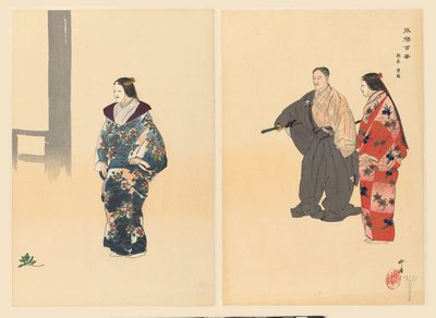 Acteurs de la pièce de théâtre Noh Tomonaga - Tsukioka Kogyo