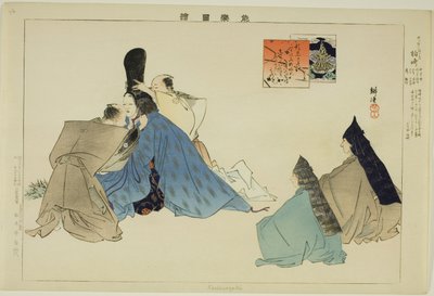 Kashiwa-zaki, de la série "Images de représentations No (Nogaku Zue)" - Tsukioka Kogyo