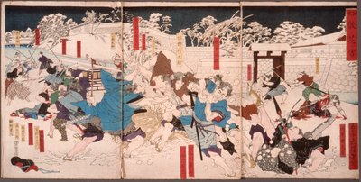 Fleurs tombées dans la neige - Tsukioka Yoshitoshi