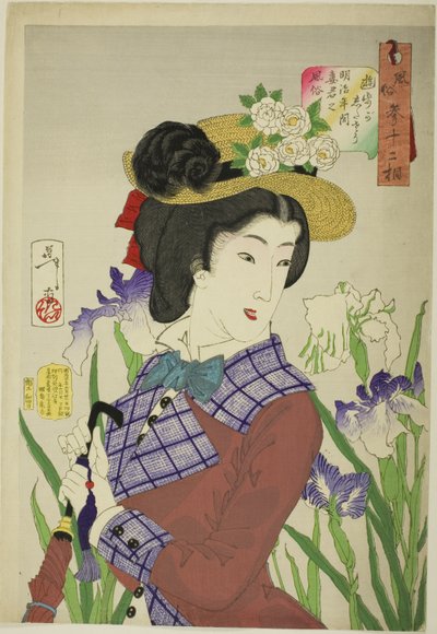 Envie de se promener (Yuho ga shitaso), de la série « Trente-deux aspects des femmes (Fuzoku sanjuniso) » - Tsukioka Yoshitoshi