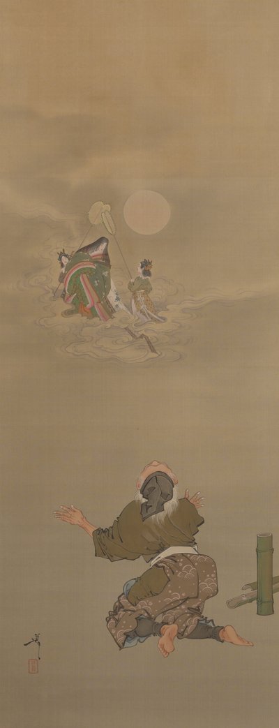 Reçu de retour au Palais de la Lune-Taketori (Coupeur de Bambou) de la série Douze Aspects de la Lune - Tsukioka Yoshitoshi