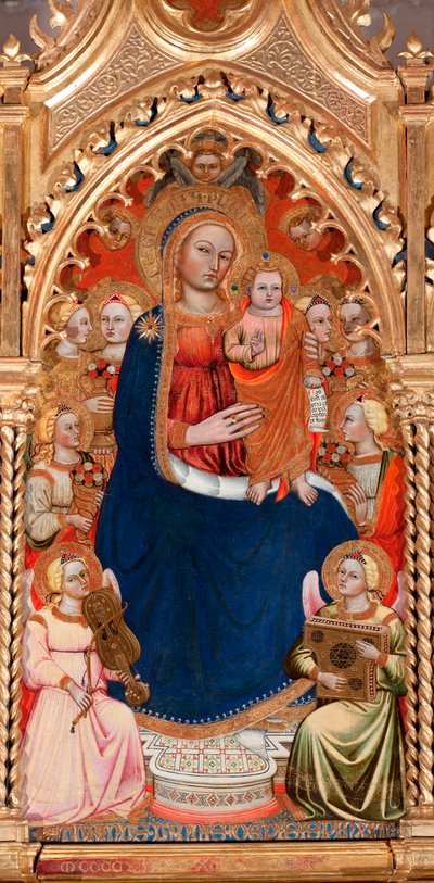 Vierge et enfant entourés d
