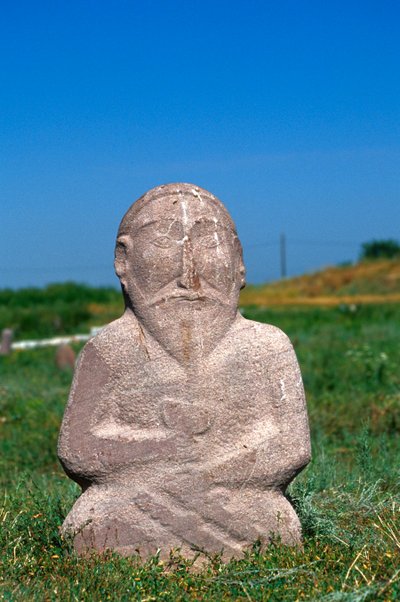 Pierre tombale du Khanat turc occidental, VIe-Xe siècle - Turkic School