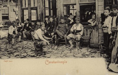 Café turc, Constantinople, 1898 - Turkish Photographer