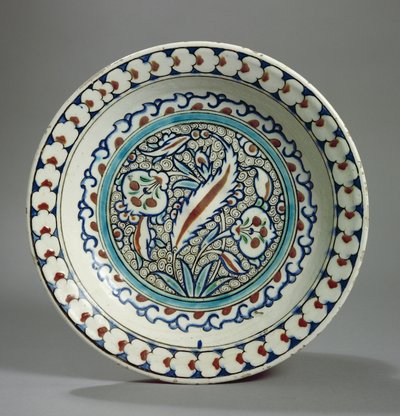Assiette en pâte de pierre, Iznik, Turquie - Turkish School