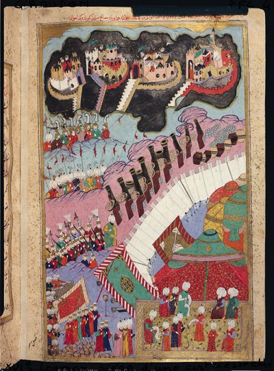 Les forces de Soliman le Magnifique (1484-1566) assiégeant une forteresse chrétienne, du 