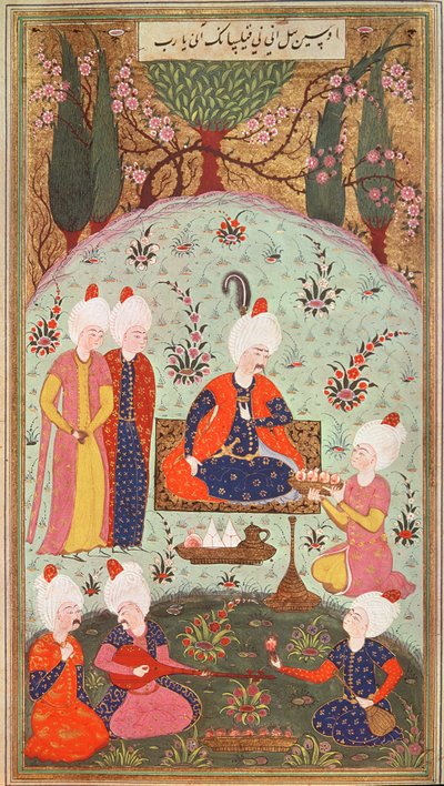 TSM H.804 & H.806 Le prince héritier célébrant la victoire avec un repas dans le jardin, 1534 - Turkish School