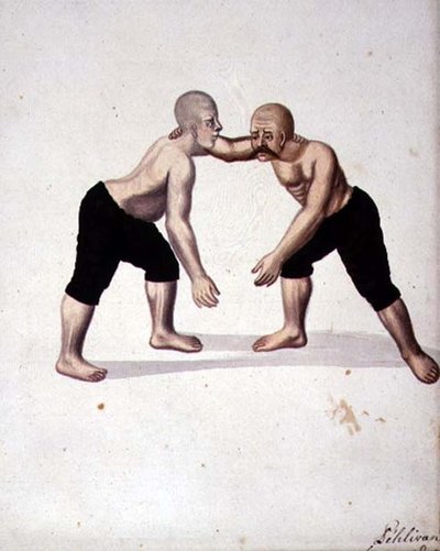 Deux Lutteurs, période ottomane, troisième quart du 18ème siècle - Turkish School