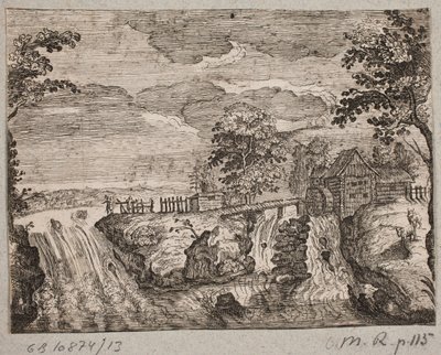 Rivière avec rapide et un moulin à eau - Ubekendt