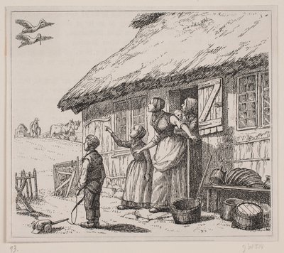 Illustration pour "La cigogne est arrivée", poème de Gotfred Rode - Ubekendt
