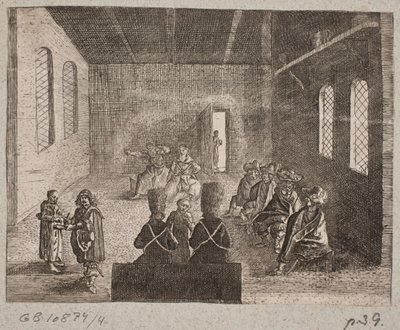 Intérieur avec des Russes et un groupe d