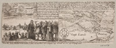 Comète apparue à Grosswardein, Transylvanie, le 14 décembre 1660, et carte de la région de Hambourg lors de l