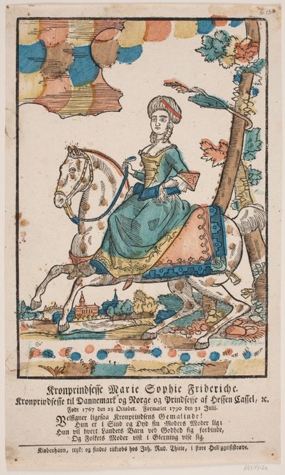 Princesse héritière Marie Sophie Frédérique à cheval - Ubekendt