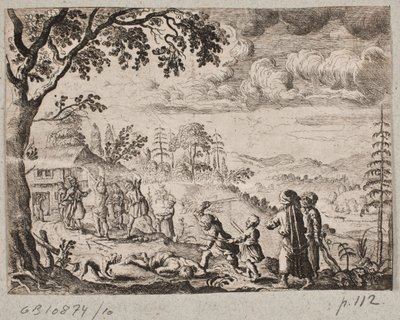 Paysage avec deux hommes qui se battent - Ubekendt