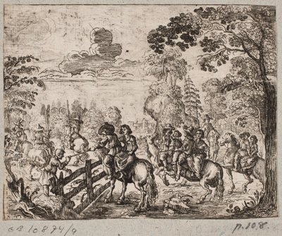Scène de forêt avec cavaliers - Ubekendt