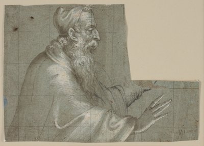 Vieil homme (un doge?), demi-figure, profil à droite avec mains tendues - Ubekendt Ubekendt