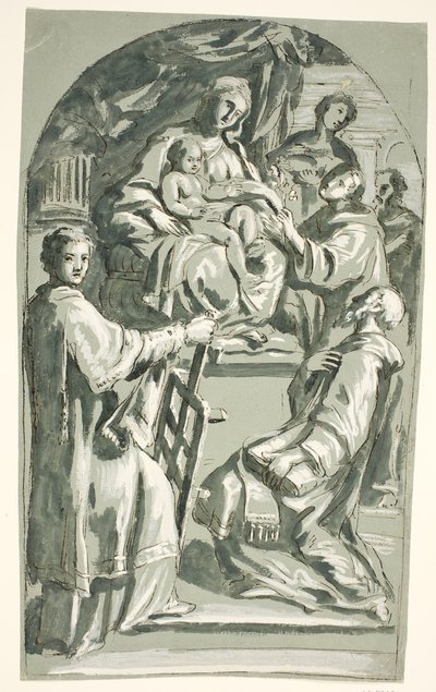 Sacra Conversazione avec Sts Laurent et Antoine de Padoue - Ubekendt Ubekendt