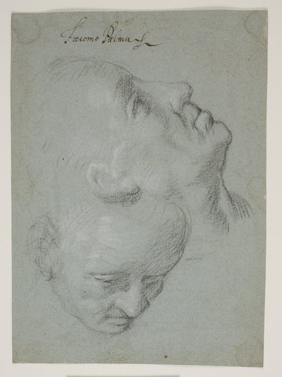Deux études de visages masculins - Ubekendt Ubekendt