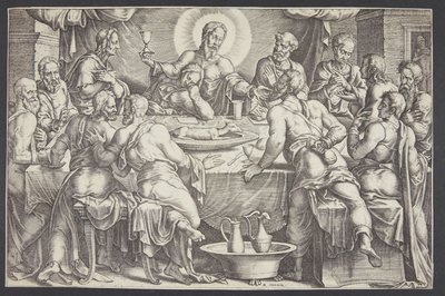 Le Christ prédisant la trahison de Judas Iscariot lors de la dernière cène - Ubekendt efter Maarten van Heemskerck