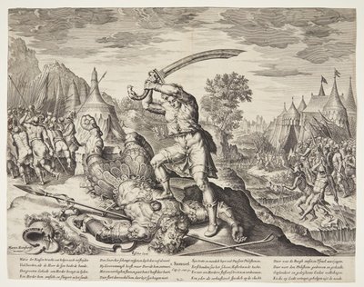 David coupant la tête de Goliath - Ubekendt efter ubekendt efter Maarten van Heemskerck