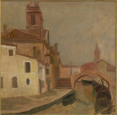 Maisons et un pont à Chioggia - Ugo Martelli