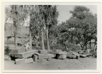 Vestiges de plates-formes en pierre, également connues sous le nom de trônes royaux, Axum, Éthiopie, photographie d