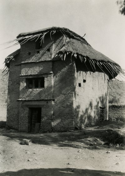 Hutte carrée au toit de chaume, Axum, Éthiopie, photographie d