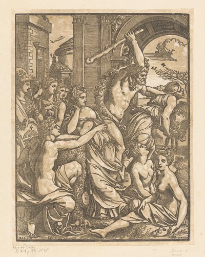 Avarice chassée du temple des Muses - Ugo da Carpi