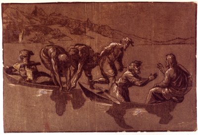 Pêche miraculeuse. Dessin par Ugo da Carpi - Ugo da Carpi