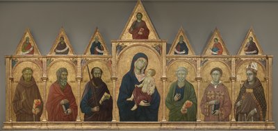 Vierge et Enfant avec Saints François, André, Paul, Pierre, Étienne et Louis de Toulouse, c.1317-21 - Ugolino di Nerio