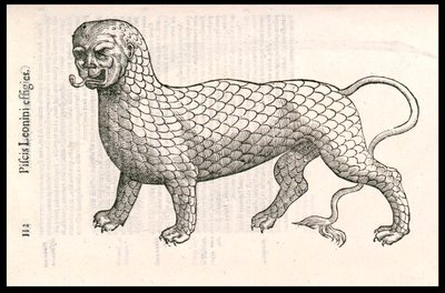 Créature monstrueuse : un lion couvert d