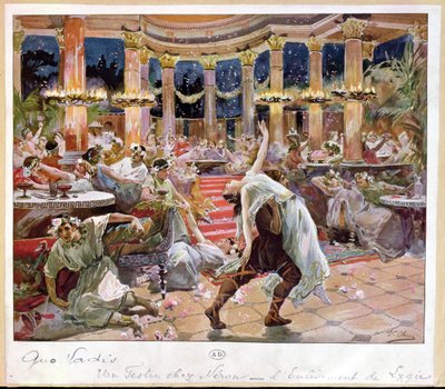 Un banquet dans le palais de Néron, illustration de 