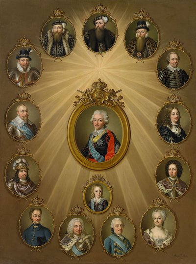 La famille Gustavienne, vers 1785 - Ulrika Fredrika Pasch