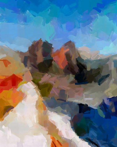 Paysage de montagne haut en couleur - Uma Gokhale