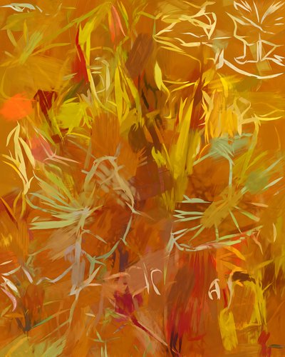 Abstrait botanique doré - Uma Gokhale