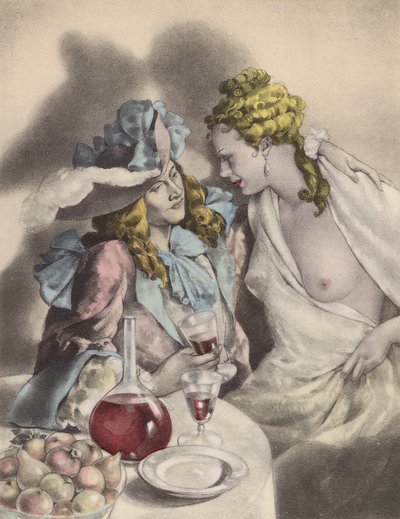 Brunelleschi illustration for Contes et Nouvelles de La Fontaine (colour litho) - Umberto (after) Brunelleschi