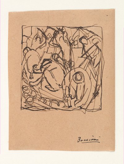 Kompositionsstudie für "Die Straßenpflasterer" - Umberto Boccioni