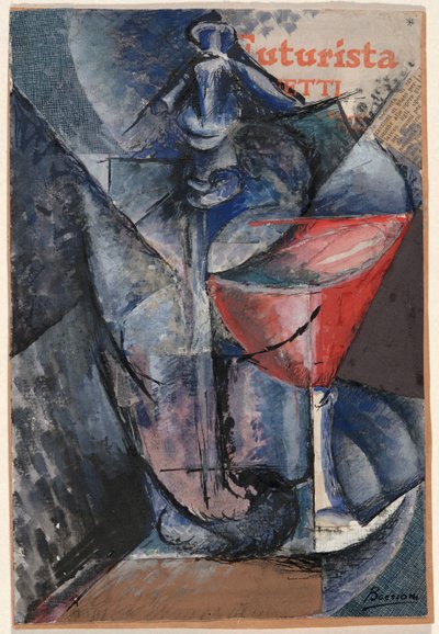 Nature morte : Verre et siphon - Umberto Boccioni