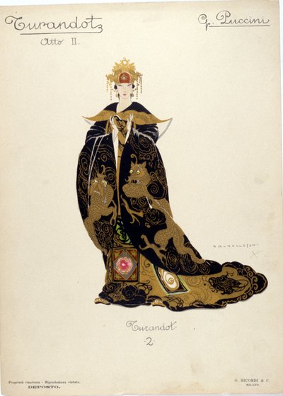 Costume pour le personnage de la princesse Turandot dans l