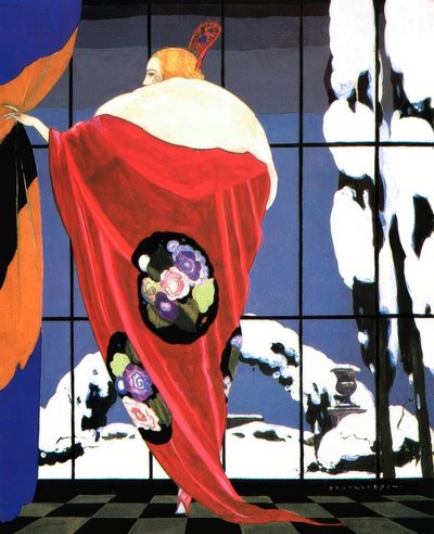 Dame en manteau écarlate - Umberto Brunelleschi