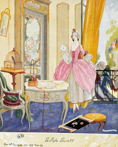 Scène dans le style Louis XV, décor théâtral - Umberto Brunelleschi