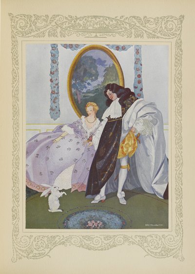 Le roi regarda le petit lapin, illustration de 
