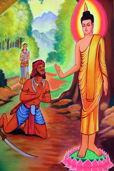 20151029, Vientiane, Laos : Temple bouddhiste Wat Si Muang (Simuong). Peinture représentant l