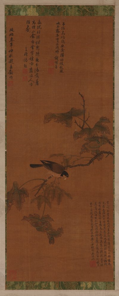 Un oiseau sur une branche feuillue, dynastie Ming, 16ème-17ème siècle - Unbekannt