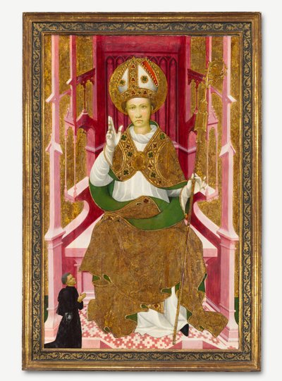 Un saint évêque avec un donateur Saint Louis de Toulouse, début des années 1400 - Unbekannt