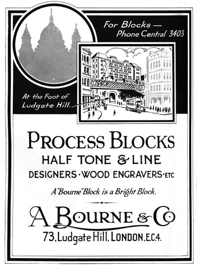 Publicité pour A. Bourne & Co. - Process Blocks, 1919 - Unbekannt