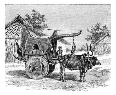 Un chariot birman, Birmanie Myanmar, 1895 - Unbekannt