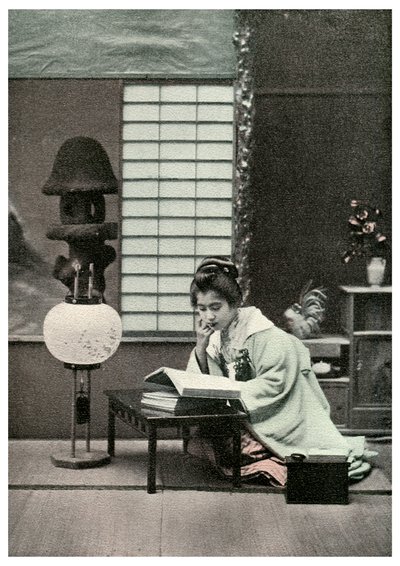 Une étudiante studieuse, Japon, 1904 - Unbekannt