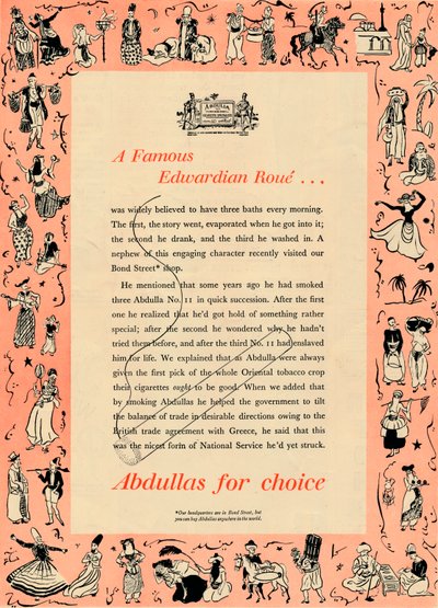 Un célèbre roué édouardien Abdullas pour le choix, 1939 - Unbekannt