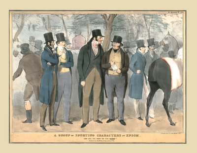 Un groupe de personnages sportifs à Epsom, vers 1832 - Unbekannt
